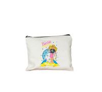 BODOBTF Come on Barbie borsa per il trucco da donna in tela con stampa di cartoni animati borsa portamatite portafoglio studente astuccio toilette regalo riutilizzabile, 6, 22cmX18cm