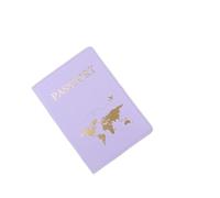 BODOBTF Copertina passaporto stampa a caldo semplice aereo donne uomini viaggio matrimonio passaporto copertine titolare moda regalo di nozze, Viola chiaro-c, Taglia unica