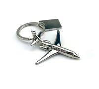 BODOBTF Creativo 3d Modello Aereo Portachiavi Metallo Motore Aeroplano Uomo Portachiavi Regalo, Argento, Taglia unica