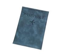 BODOBTF Custodia per passaporto con mappa del mondo, stampa a caldo, semplice aereo, per donne e uomini, regalo di nozze alla moda, C blu scuro., Taglia unica