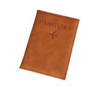 BODOBTF Custodia per passaporto con mappa del mondo, stampa a caldo, semplice aereo, per donne e uomini, regalo di nozze alla moda, C Cachi Scuro, Taglia unica