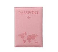 BODOBTF Custodia per passaporto con mappa del mondo, stampa a caldo, semplice aereo, per donne e uomini, regalo di nozze alla moda, a rosa, Taglia unica
