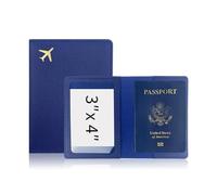 BODOBTF Custodia protettiva per passaporto da viaggio in pelle PU ispessita, Blu scuro, Taglia unica