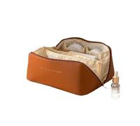 BODOBTF Grande borsa cosmetica da viaggio per le donne organizzatore di trucco in pelle femminile borse da toilette borse per il trucco custodia custodia di lusso Lady Box, Caff, Taglia unica