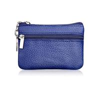 BODOBTF Moda Donne Del Cuoio Del Raccoglitore Frizione Uno/Due Zip Femminile Breve Piccola Borsa Della Moneta Design Morbido Mini, 1 Zip-blu, Taglia unica