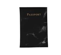 BODOBTF Moda Donne Uomini Passaporto Cover PU Pelle Marmo Stile Viaggio ID Carta di Credito Porta Passaporto Pacchetto Portafoglio Borse Sacchetto, Nero , Taglia unica
