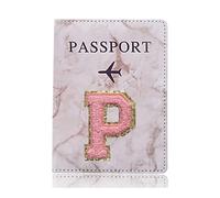 BODOBTF Moda Passaporto Copertura Protettiva Ricamo Lettera Modello Viaggio Passaporto Titolare Del Raccoglitore Regalo PU Custodia In Pelle Cover, A 1479 (P), Taglia unica