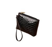 BODOBTF Moda Pu Cuoio Mini Portafoglio Donne Retor Piccola Moneta Soldi Titolare della Carta Borse Borsa di Colore Solido Tote Clutch Zipper Bag Regalo Ragazza, Nero , Taglia unica