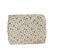BODOBTF Moda Vintage Fiore Donne Makeup Bag Cotone Tote Portatile Femminile Cosmetici di Stoccaggio Borsa Organizzatore di Viaggio Cerniera Borsa, Borsetta, Taglia unica