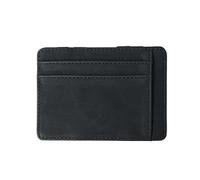 BODOBTF Portafoglio da uomo in pelle PU tasca portamonete porta carte di credito portamonete zip borsa moda sottile, Nero , Taglia unica