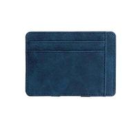 BODOBTF Portafoglio da uomo in pelle PU tasca portamonete porta carte di credito portamonete zip borsa moda sottile, Blu, Taglia unica