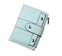 BODOBTF Signore PU Pelle Rivetto Breve Portafoglio Cerniera Cambiare Carta Titolare Della Moneta Delle Donne Della Borsa, Verde, Taglia unica