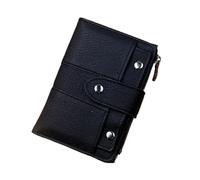 BODOBTF Signore PU Pelle Rivetto Breve Portafoglio Cerniera Cambiare Carta Titolare Della Moneta Delle Donne Della Borsa, Nero , Taglia unica
