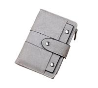 BODOBTF Signore PU Pelle Rivetto Breve Portafoglio Cerniera Cambiare Carta Titolare Della Moneta Delle Donne Della Borsa, Grigio, Taglia unica