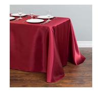 BODOBTF Tovaglia rettangolare in raso per matrimoni, Natale, baby shower, compleanni, banchetti, decorazione per la casa e il tavolo da pranzo (rosso vino, 145 x 200 cm)