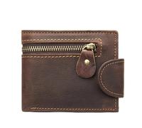 BODOBTF Vera Pelle di Vacchetta Uomini Portafoglio Piccolo Mini Titolare Della Carta Vintage Portfolio Portomonee Hasp Maschio Pockect Borsa Moda, Caff, Taglia unica
