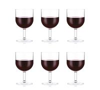 Bodum 11925-10SA OKTETT 6 Bicchieri da Vino Rosso in plastica duratura, 0,25 Litri