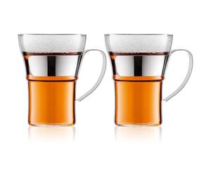 Bodum Assam 4553-16 Set 2 bicchieri da caffè 0,37 l con manico in metallo