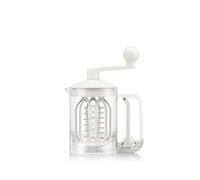 Bodum Bistro - Miscelatore per pastella e pancake, misuratore integrato, facile da versare, resistente, in plastica senza BPA, lavabile in lavastoviglie, bianco