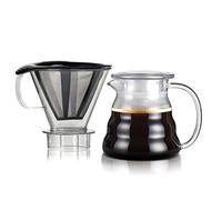 Bodum MELIOR Caffettiera Permanente a Maglia fine in Acciaio Inox, 0,6 L, con Porta Filtro Tritan, 15.1 cm