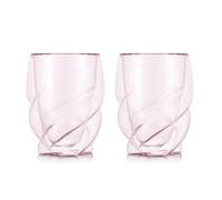 Bodum PAVINA Paris - Bicchieri a doppia parete, 270 ml, lavabili in lavastoviglie, in vetro borosilicato soffiato a bocca, confezione da 2, colore: rosa trasparente