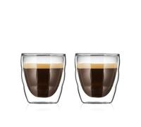 BODUM Pilatus Bicchiere in Vetro a Doppia Parete, 80 ml, Set di 2 Resistenti ...
