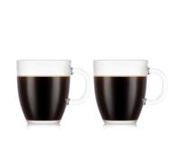 BODUM Tazza da caffè a parete singola in vetro temperato, 350 ml, trasparente, confezione da 2