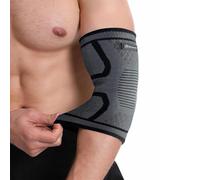 BODVITALS Elbow Compression Sleeve | Elbow Brace for Tendinite and Tennis Elbow for Women | Arm Support Golfer Elbow Support | Elbow Pain Relief for Women & Men | Tennis Elbow Brace (X-large,Black)