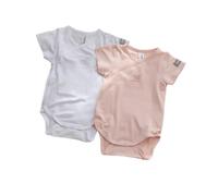 Body Bambino Maniche Corte - Taglia 3 Mesi - 2 Pezzi Rosa e Bianco