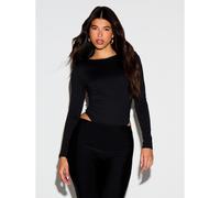 Body a maniche lunghe con scollo a barca e dettaglio cut-out, silhouette aderente, chiusura a scatto, essenziale per autunno e inverno L,M,S,XL,XS,XXL,XXS,XXXL,XXXXLColore unicoTessuto in maglia