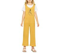 Body a Una Pezza per Bambina con Tasche Funzionali e Lacci Regolabili per Look Casual e Attivo Abito per Tutto Il Giorno(Yellow, 160)