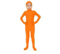 Body arancione per ragazzi e ragazze, body per Halloween con viso aperto, per bambini, elasticizzato, in tinta unita, carino body aperto a corpo intero, per cosplay, costumi di Halloween e spettacoli