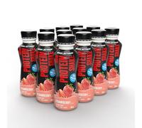 Body Attack High Protein Shake, 50g di proteine, Fitness shake ipocalorico con proteine del latte per lo sviluppo muscolare, Già pronto e ideale da bere quando si è in movimento, Strawberry (12 x 500ml)