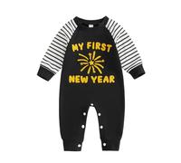 Body Bambina 2 Anni - Tutina A Maniche Lunghe con Scollo Rotondo A Righe Ricamate per Il Primo Anno di Vita dei Neonati, per Servizi Fotografici per Le Vacanze Invernali