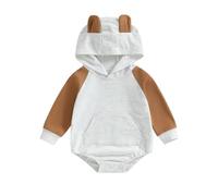 Body Bambino - Body Canottiera Neonato Elegante Tutina Unisex con Cappuccio per E con Maniche Comoda Tutina Casual per E Piccoli (Coffee 12-18 Mesi)