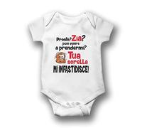 Body Bimba Bimbo Personalizzabile Body Neonato Personalizzato con Scritta Idea regalo nascita compleanno Natale Festa Divertente Zia Puoi Venirmi a Prendere Tua Sorella Mi Infastidisce (12-18 Mesi)