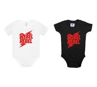Body bimbo bambino bambina Rebel Rebel bowie rock bebè cotone stampa rossa