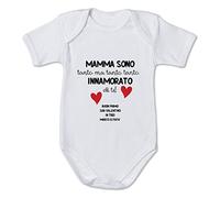 Body Bimbo Bimba Personalizzabile Idea Regalo Nascita Mamma Body Neonato Personalizzato Bambino Bambina "Mamma sono tanto Innamorato di te Buon Primo San Valentino in Tre" con Nomi (18-24 Mesi)