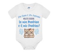 Body bimbo Zia e zio volete essere la mia madrina e il mio padrino? PERSONALIZZATO CON I NOMI! Idea regalo nascita e battesimo! (0-3 mesi)