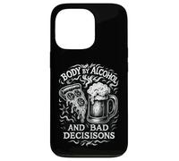 Body By Alcohol And Bad Decisions Tatuaggio Pizza Birra Art Custodia per iPhone 13 Pro