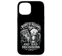 Body By Alcohol And Bad Decisions Tatuaggio Pizza Birra Art Custodia per iPhone 15