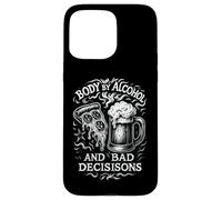 Body By Alcohol And Bad Decisions Tatuaggio Pizza Birra Art Custodia per iPhone 15 Pro Max