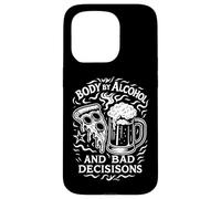 Body By Alcohol And Bad Decisions Tatuaggio Pizza Pie Beer Art Custodia per iPhone 15 Pro