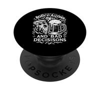 Body By Alcohol And Bad Decisions Tatuaggio Pizza Pie Beer Art PopSockets PopGrip Adesivo
