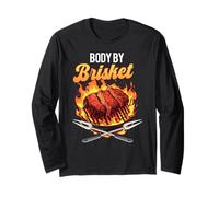 Body by Brisket Funny BBQ Lover Grill Humor Design Maglia a Manica