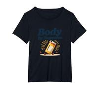 Body By Ibuprofen: Parodia Umoristica del Fitness per Gli Amanti della Palestra Maglietta, Donna Plus-Size, Nero, 1X