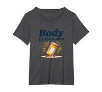 Body By Ibuprofen: Parodia Umoristica del Fitness per Gli Amanti della Palestra Maglietta, Donna Plus-Size, Grigio Scuro, 1X