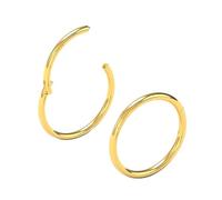Body CAC 2 Pezzi-0.8mm×8mm Sottili Naso Orecchini Acciaio Cerchietti Chirurgici, Piercing Oro Anello Ipoallergenico Finto Nostril Trago per Donne
