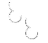 Body CAC 2 Pezzi-1.2mm×7mm Sottili Naso Orecchini Acciaio Cerchietti Chirurgico,Hinged Segment Anella Finto Nostril Septum Cerchio Trago per Donne Argento