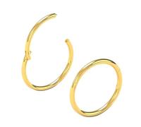 Body CAC Oro 2 Pezzi-1.2mm×9mm Naso Orecchini Acciaio Cerchietti Chirurgici, Hinged Segment Anello Finto Nostril Septum Piercing Trago per Donne